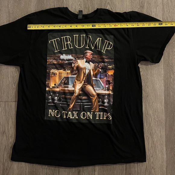 President Trump MAGA "No Tax on Tips" T-Shirt XL - Picture 3 of 4